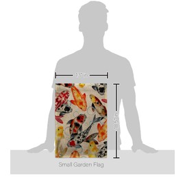 Angeleno Heritage Koi Water Burlap Garden Flag Set with Stand Animals Sea Creature Nautical Ocean Fish Outdoor Summer Marine House Decoration Banner Small Yard Gift Double-Sided, Made in USA