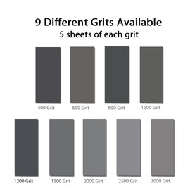 BAISDY 45Pcs Wet Dry Sandpaper Assorted 400 600 800 1000 1200 1500 2000 2500 3000 Grit Polishing Sanding Paper for Wood Metal Automotive