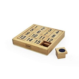 Legami FIP0001 Puzzle Number Puzzle with Tiles from 1 to 15, Beech Wood, 10 x 2 cm, Brown