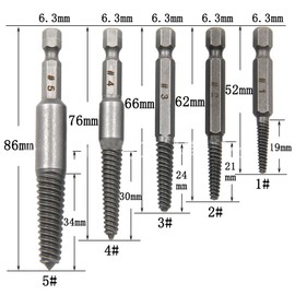 Eyech 10Pcs Broken Screw Extractor Set, Stripped Screw Extractor Drill Bit Kit 1/4 Inch Hex Shank Damaged Bolts Removal Tool