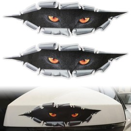 Car Stickers, 1 Pair Personality 3D Animal Car Sticker, 3D Cat's Eye Car Sticker, Sticker Eye Pair, Funny and Creative Car Decorations, for Cars, Motorcycles, Multicoloured