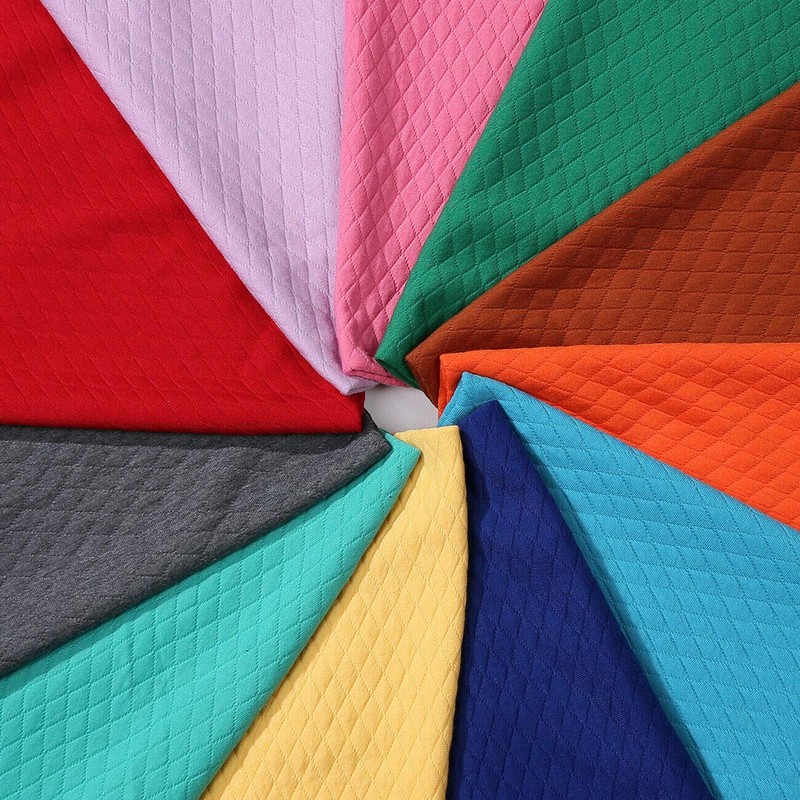 Quilted Jersey Knit Fabric Double Layer Knit Harlequin Diamond Outerwear