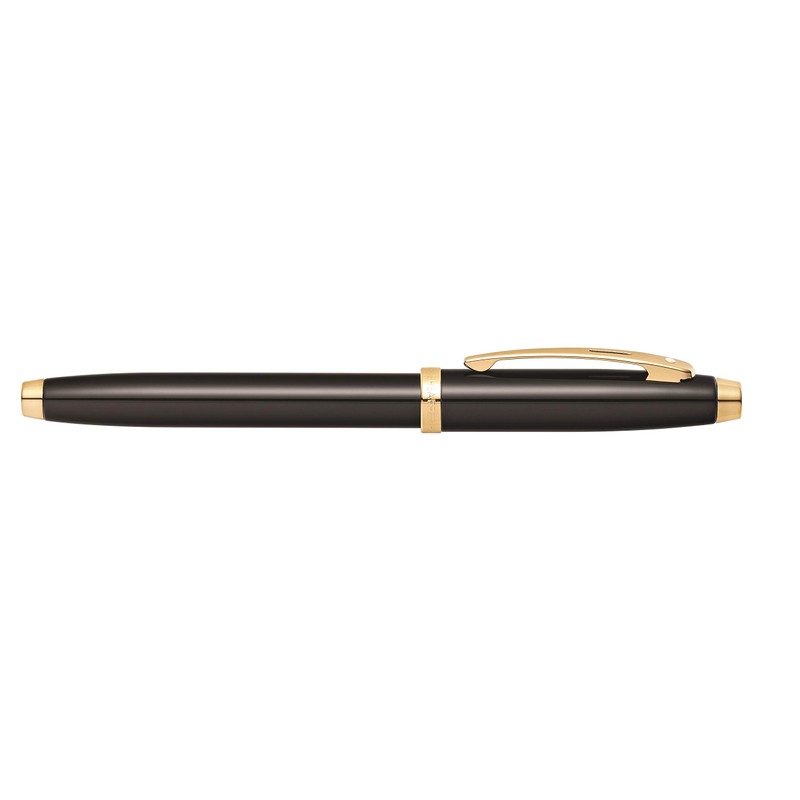 Sheaffer 100 Glossy Black Lacquer with Gold-Tone Fountain Pen with