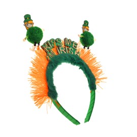 LUX ACCESSORIES Festive Kiss Me I'm Irish Leprechaun Bopper Headband