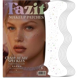 Fazit Parches de Maquillaje - Candy Heart Speckles - Parches de Maquillaje Glow Up - Accesorios de Maquillaje con Purpurina para Mujer - Purpurina Cosmética para la Cara
