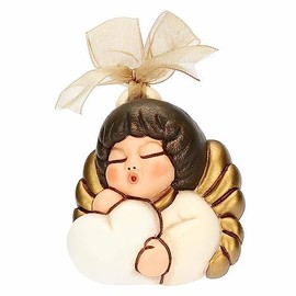 THUN, Mini Mould with Iconic Angel Heart Made of Ceramic, Hand Decorated, Ceramic with Ribbon, 7.8 x 3 x 6 cm H