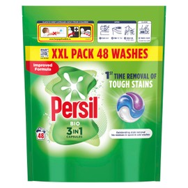 Persil Persil Bio 3 in 1 Washing Capsules 1st time removal of tough stains outstanding stain removal in quick & cold washes 48 washes