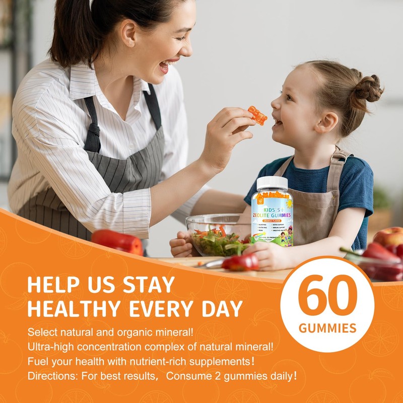 (2 Pack) Zeolite Gummies for Kids, Pure Natural Zeolite Clinoptilolite,