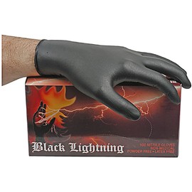 DB Electrical 900-81000 Black Lightning Nitrile Glove, Medium; 100 per Box Compatible with/Replacement for Universal