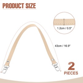 PATIKIL Leather Purse Handle Strap, 2 Pcs 26 Inch Leather Purse Strap Replacement DIY Women Clutch Bag Handbag Top Handle Strap Repair Accessories, Light Yellow