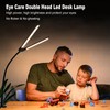 LED Desk Lamp Double Head, Eye-Caring Architect Desk Lamps for