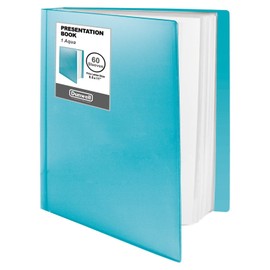 Dunwell Binder with Plastic Sleeves 60-Pocket (Aqua) - Presentation Book, 8.5...