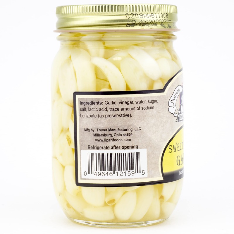 Amish Wedding All-Natural Hot and Sweet Pickled Garlic 15 Ounces