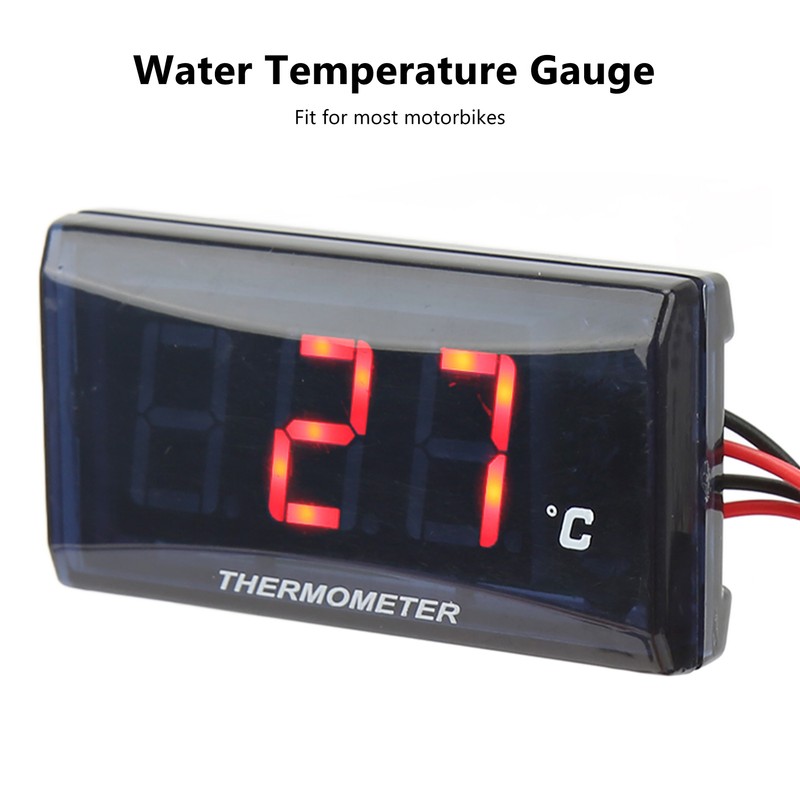 Motorcycle Digital Water Temperature Gauge Ultra Thin DC 12V LCD