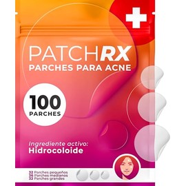 PatchRx Parches para Acné en La Cara (120 Unidades) Parches Hidrocoloides Transparentes, Parches para Granos, Parches para Espinillas, Parches Faciale