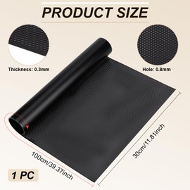 BENECREAT Custom Fursuit Eye Mesh, 100 x 30 cm Black PVC Sublimated Net 0.3 mm Thick Waterproof Printable Mesh for Furries Cosplay, Props, Fursuits, Craft Making, Hole: 0.8 mm