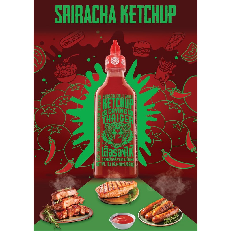 Crying Thaiger Sriracha Ketchup Chili Sauce in Squeeze Bottle 18.6
