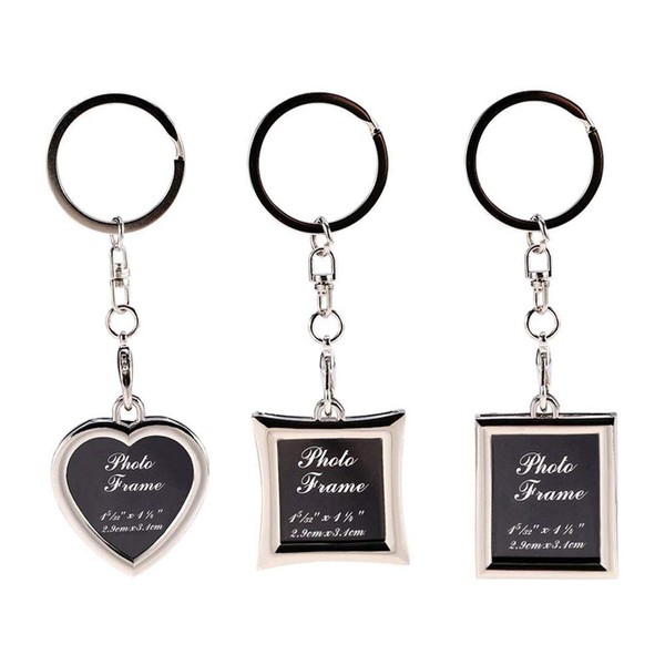 Linble Photo Frame Keychain Set - 3PCs Stainless Steel Blank