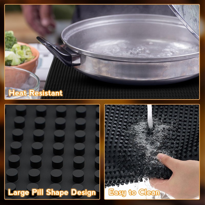 Tioncy 4 Pcs Bar Mat for Countertop 24 x 12
