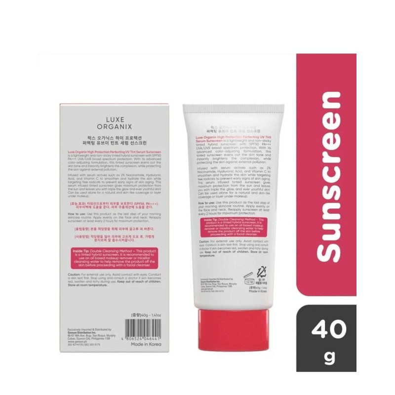 Luxe Organix Perfecting UV Tint Serum Sunscreen SPF 50 40g