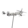 Aircraft Wind Sculpture Wind Powered Rotate Stainless Steel Airplane Windmill