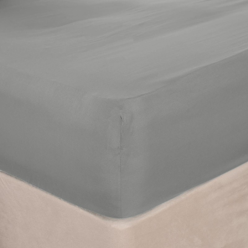 Brentfords Single Fitted Sheet Grey, Deep Fitted Sheet Bed Cover
