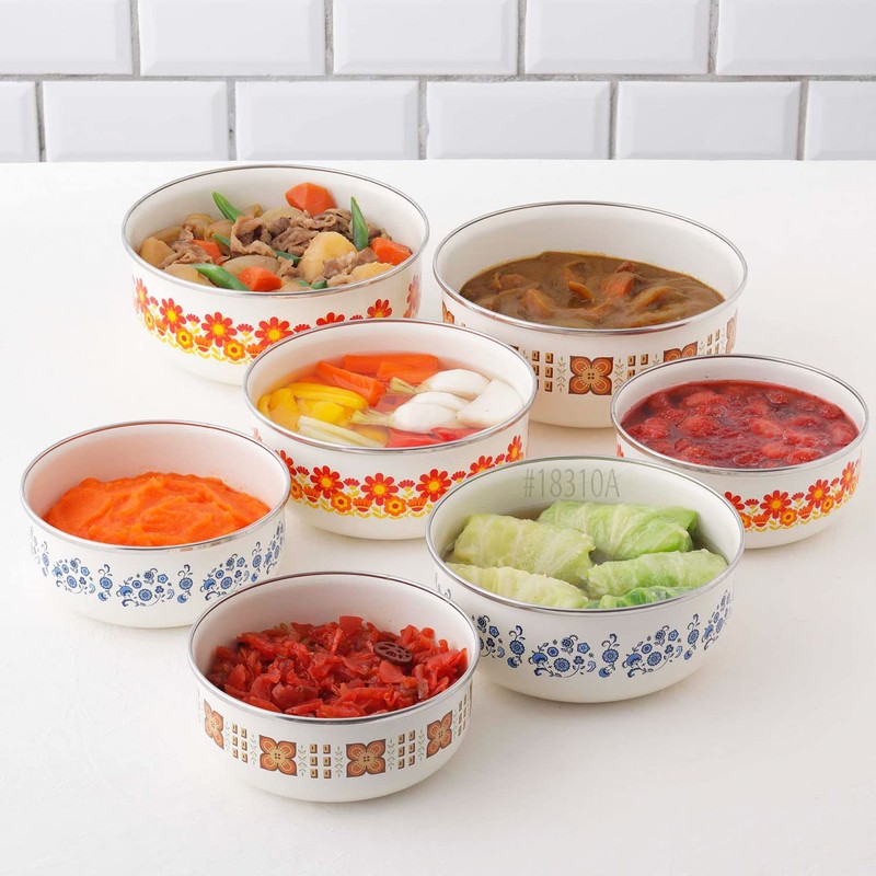 富士ホーロー 保存容器 丸型 ホーロー 18cm 昭和 レトロ メモリーズ サンフラワー FJ-18CF