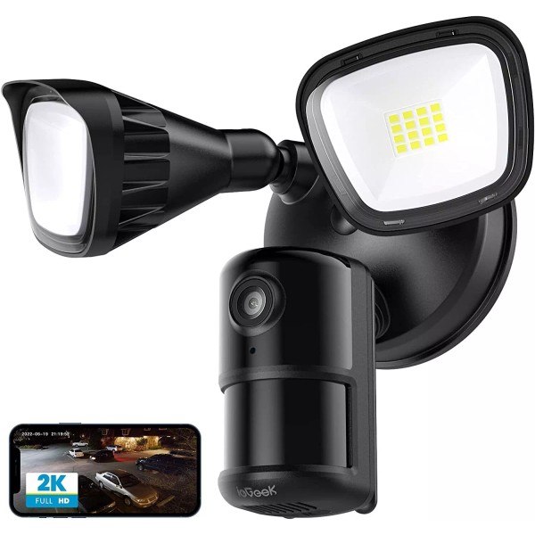 ieGeek Outdoor 2K Floodlight Camera Smart Home Wired Security Camera