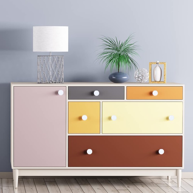 OctinPris 20x White Door Knob Cabinet Retro Round Ceramic Drawer
