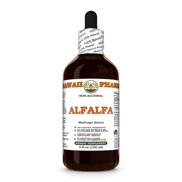 Alfalfa (Medicago Sativa) Dry Leaf Glycerite, Made in Hawaii, Organic