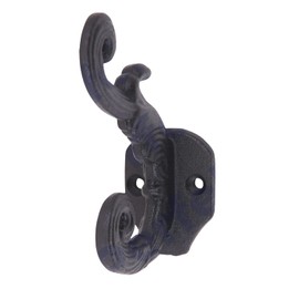 Perfekta (Pack of 5 Retro Cast Iron Hooks Rustic Black Heavy Duty Ancient Era Hook for Hanging Suit, Coat, Hat, Clothes, Robe, Towel |Wall Mounted, Clothes Hanger, Over The Door, Farmhouse Inspired.