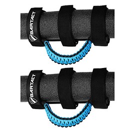 Bartact Roll Bar Grab Handles Jeep Wrangler JL, JK, TJ, YJ, and Jeep Gladiator 1955–2023 Upgrade Metal Buckle, Strong & Durable Paracord Grip Handles for Roll Bar - Black/Cosmos Blue