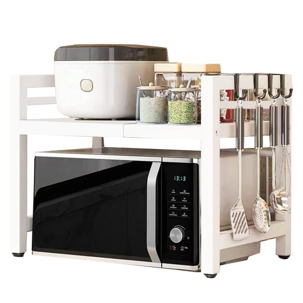 Vautrezon Microwave Oven Rack Expandable Countertop Heavy Duty Microwave Shelf