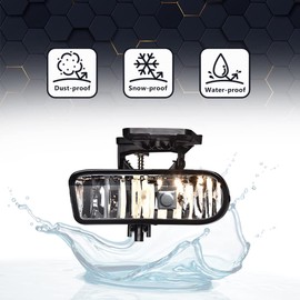 PIT66 Fog Light, Compatible with 1999-2002 Chevy Silverado 1500 2500/2001-2002 Chevy Silverado 3500/2000-2006 Chevy Suburban Tahoe Left/Right, Smoky