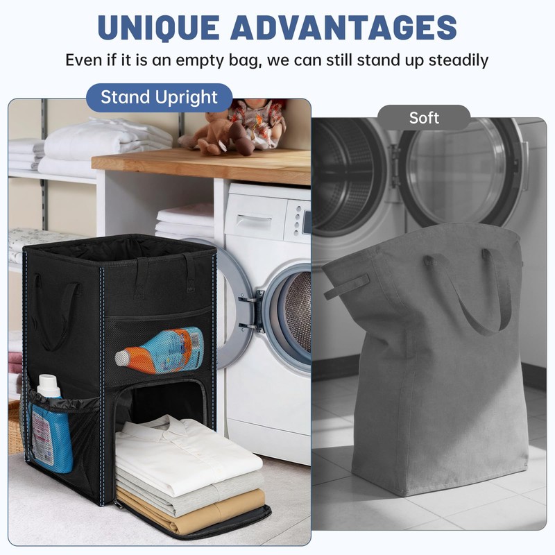 WELIDAY Large Laundry Backpack Bag with 3 Sizes Mesh Wash