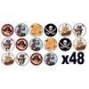 48 Pirate Party 3cm Mini Discs Edible Wafer Paper Disc