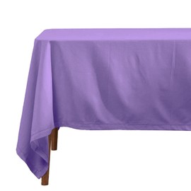 Homescapes Purple Cotton Tablecloth 4 Seater Square 137 x 137 cm (54 x 54 Inches) Washable Hand Woven 100% Plain Cotton with Decorative Ladder Stitch Edge