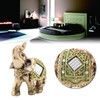 Lovely Elephant Shape Elephant Statue Vividly for Cafe Wealth Figurine(Green