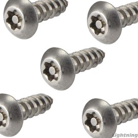 #14 x 3/4 License Plate Security Screws Torx Button Head Stainless Steel Qty 10