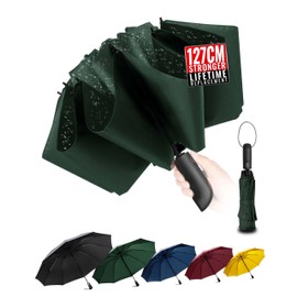 Chakipee Travel Inverted Umbrella Compact Windproof- Automatic reverse Umbrellas for Rain - Folding Portable 50inch Span, 10 Ribs Large Umbrella