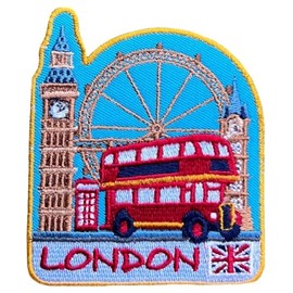 London England Patch (3.1") Embroidered Iron on Sew on Patch Colorful Embroidery Euro Travel Adventure Travel Souvenir Emblem DIY Gift Patches