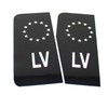 2 x Number Plate EU Field Sticker Film, Black, Car,