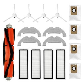 Accessories Compatible for Dreame D10 Plus RLS3D Spare Parts, 1 Main Brush 4 Side Brushes 4 HEPA Filters 4 Mop Pads 4 Dust Bags Replacement Parts