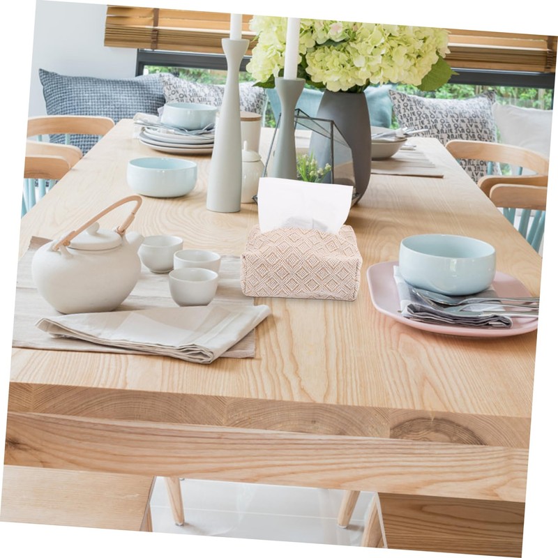 LABRIMP Decorative Cotton Linen Tissue Box Cover Elegant Napkin Dispenser