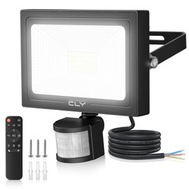 CLY 25 W LED Spotlight with Motion Sensor Outdoor Remote Control 2350LM 6500K Cool White LED Floodlight with Sensor IP66 Waterproof Outdoor Spotlight 4 Modes 10 Brightness Levels Headlight for Garage