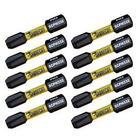 10 x SabreCut SCPH332_10 32mm PH3 Magnetic Impact Screwdriver Driver Bits Set Phillips Heavy Duty