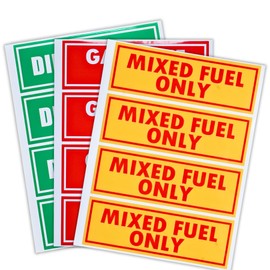 12PCS Diesel Only Gasoline Only and Mixed Fuel Only Sticker Combo Vinyl Labels for Trucks Cars Outdoor Equipment Durable Weather Resistant 2 Inch x 6 Inch