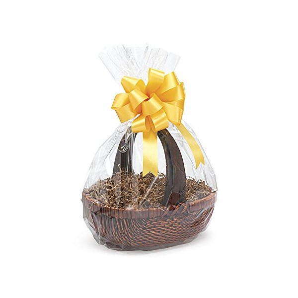 A1BS Clear Cello Cellophane Bags Gift Basket Package Flat Gift Bags (18 in X 24 in Round Bottom)