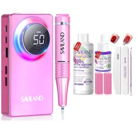 SAVILAND Powerful Electric Nail Drill Professional + SAVILAND Acetone Nail Polish Remover Kit
