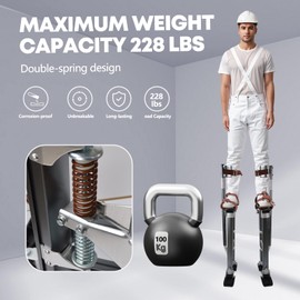 IN WHICH BAY Drywall Stilts Walking Taping Professional Aluminum Tool Stilt 24"-40" for Sheetrock Painting or Cleaning（Gun Grey）